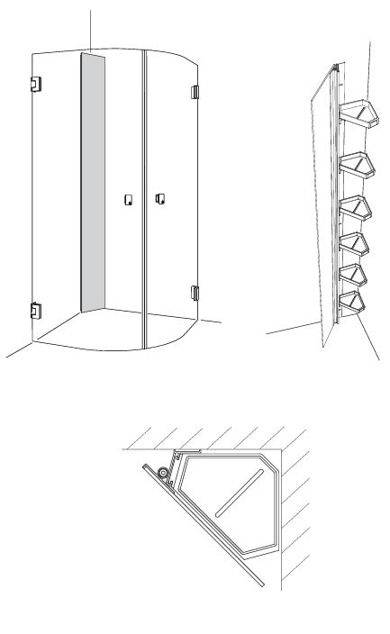 Suihkutarvikehyllykkö Macro Design Hide valkoisella lasilla