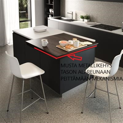 Apupöytämekanismin kehys Corner , matta musta