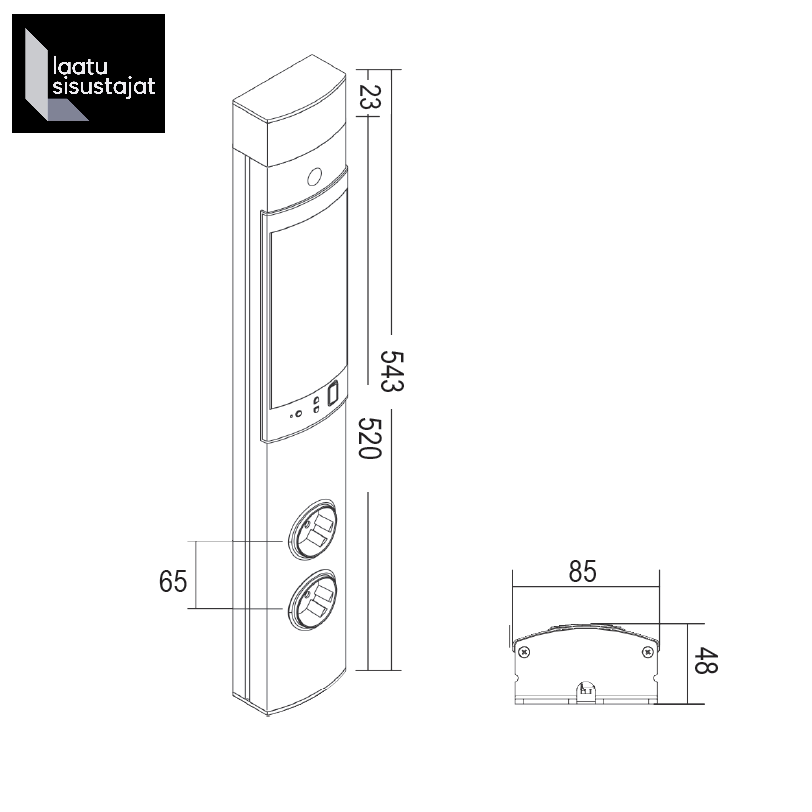 Pistorasia bluetooth-kaiuttimella TOKI, 2 kpl schuko pistorasia ja 1 kpl USB-portti