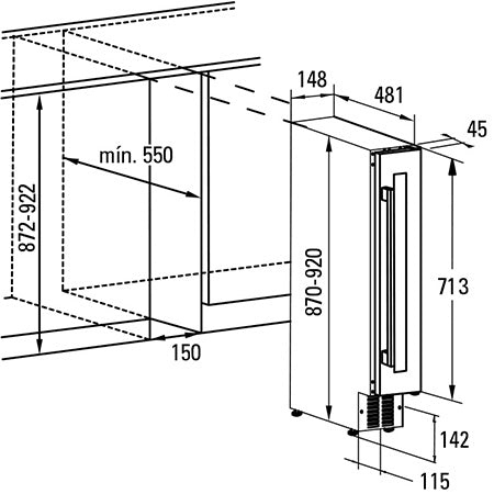 VIINIKAAPPI CATA VI15007X, 148X870X481MM