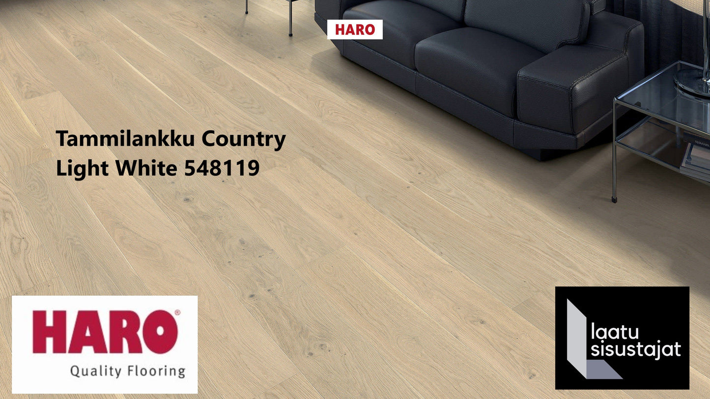 Parketti tammilankku Light White vaalea mattalakattu , Haro 548119