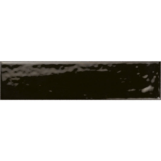 Seinälaatta Hope 6 x 25, Nero Graphito glossy