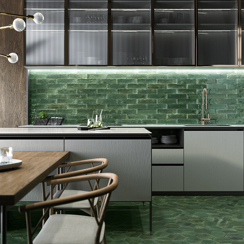 Seinälaatta Hope 6 x 25, Olive glossy
