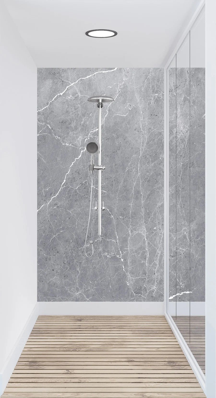 Vipanel - kosteantilan seinälevy kiiltävä Anthracite Aragon Gloss 1500 x 2550mm x 3mm. Hinta 106,41 € / m2