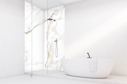 Vipanel - kosteantilan seinälevy kiiltävä Golden Carrara 1500 x 2550mm x 3mm. Hinta 106,41 € / m2