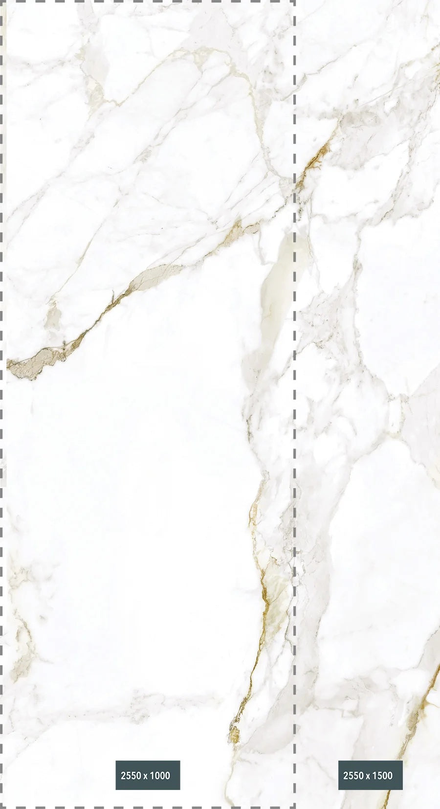 Vipanel - kosteantilan seinälevy kiiltävä Golden Carrara 1500 x 2550mm x 3mm. Hinta 106,41 € / m2
