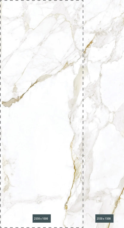 Vipanel - kosteantilan seinälevy kiiltävä Golden Carrara 1500 x 2550mm x 3mm. Hinta 106,41 € / m2