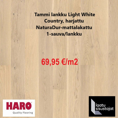 Parketti tammilankku Light White vaalea mattalakattu , Haro 548119