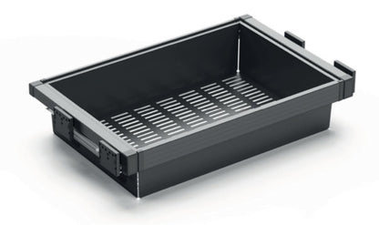 Vaate ja säilytyslaatikko M90, väri antrasiitti metallia, leveyteen 864mm-900mm