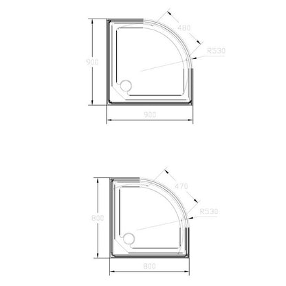 Suihkukaappi Luoto pyöreä 90x90cm, kirkkaat lasit ja valkoiset profiilit